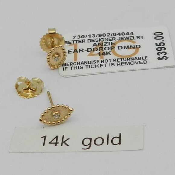 Anzie Diamond Accent Evil Eye Stud Earrings in 14k Gold
